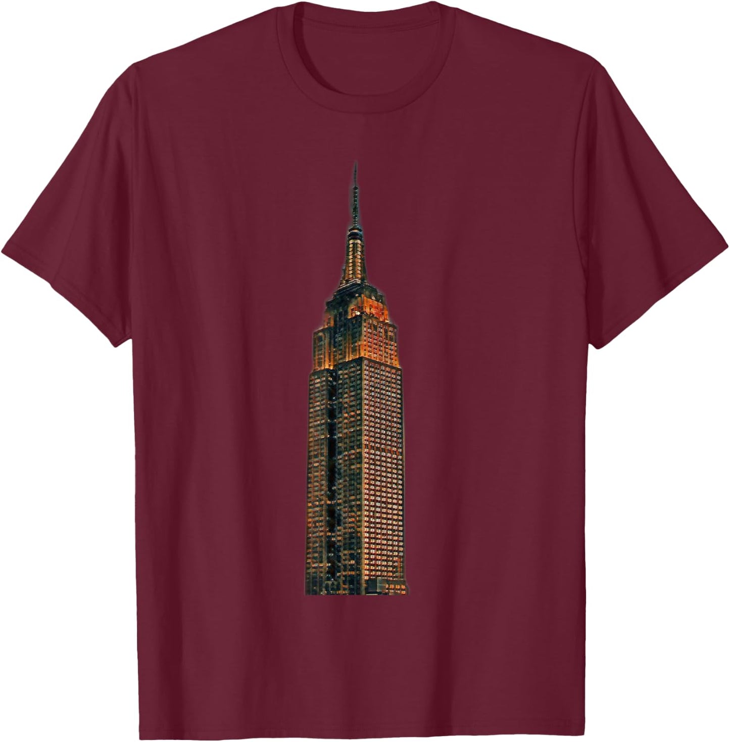 Empire State Building New York T-Shirt - T-Shirt | Maroon