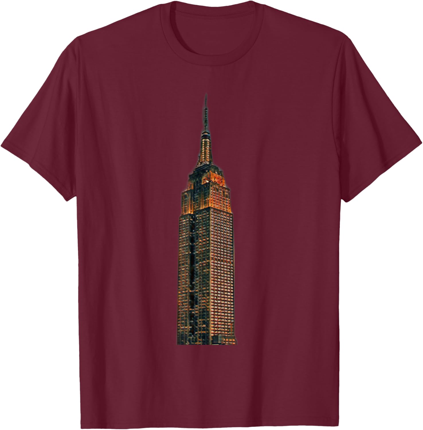 Empire State Building New York T-Shirt - T-Shirt | Maroon
