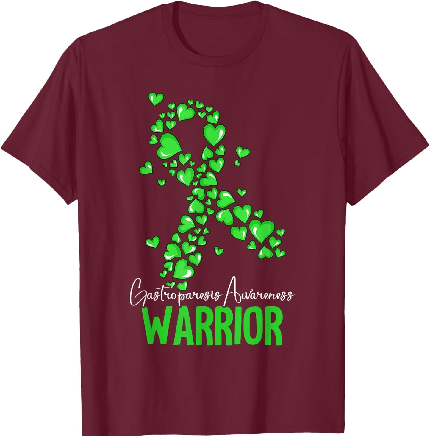 Warrior Gastroparesis Awareness T-Shirt - T-Shirt | Maroon