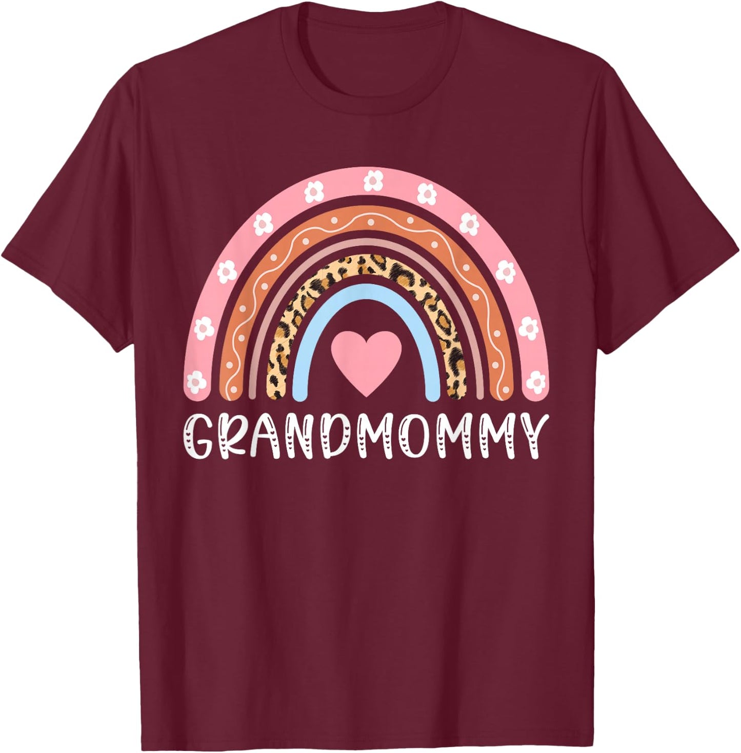 Grandmommy Grandma Rainbow Grandmommy Grandmother T-Shirt - T-Shirt | Maroon