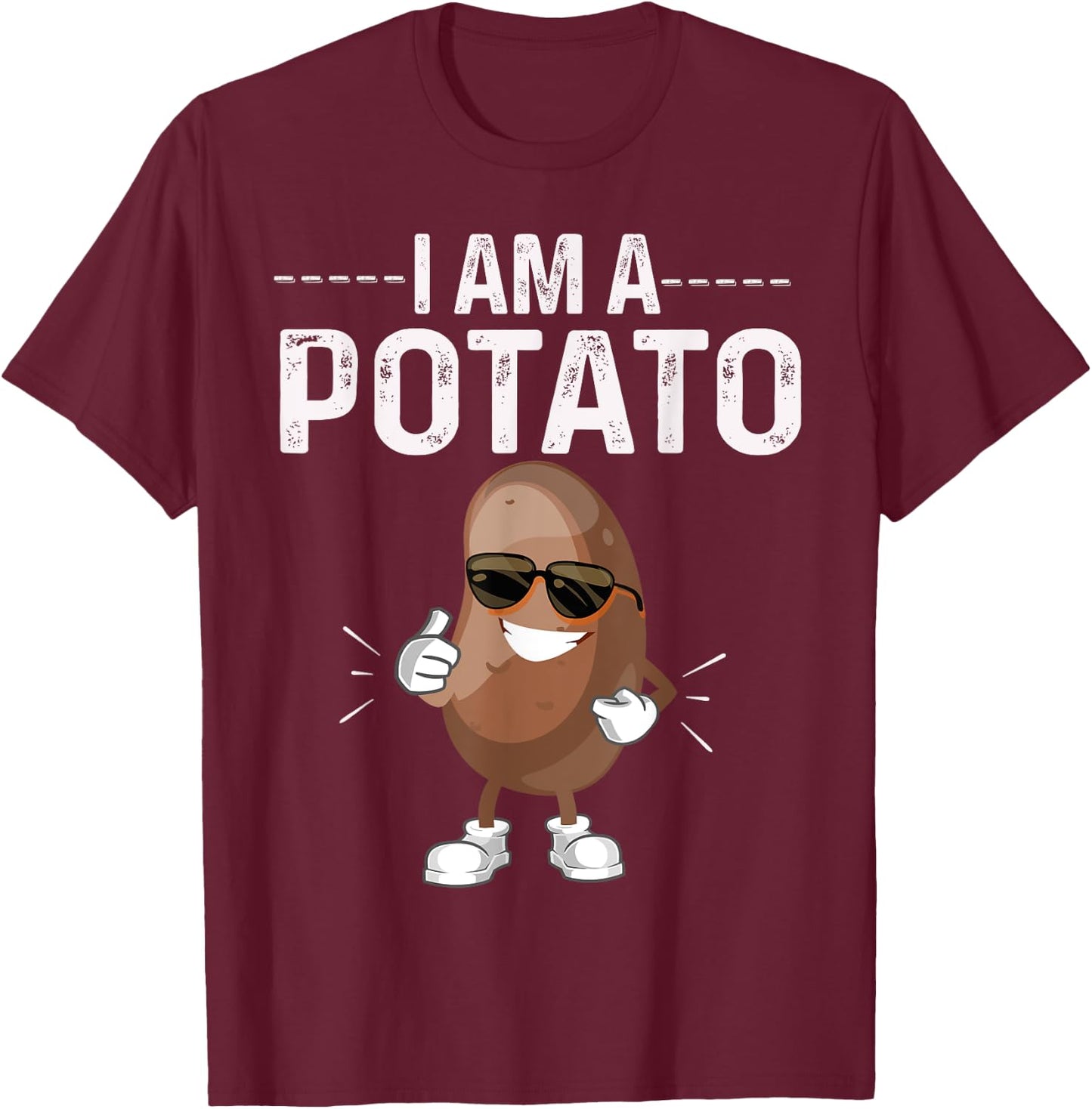 I Am A Potato Halloween Costume Funny Potato Vegetable T-Shirt - T-Shirt | Maroon