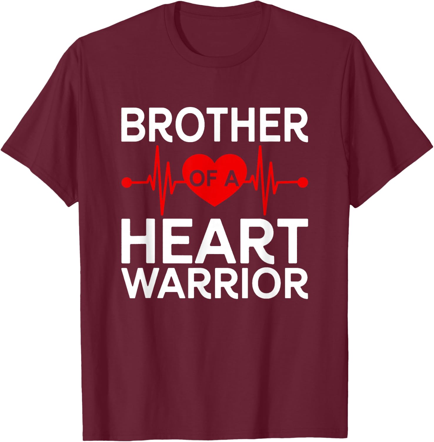 Heart Warrior CHD Warrior Brother Congenital Heart Disease T-Shirt - T-Shirt | Maroon