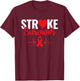 Stroke Survivor - Stroke Awareness Heart Red Ribbon T-Shirt - T-Shirt | Maroon