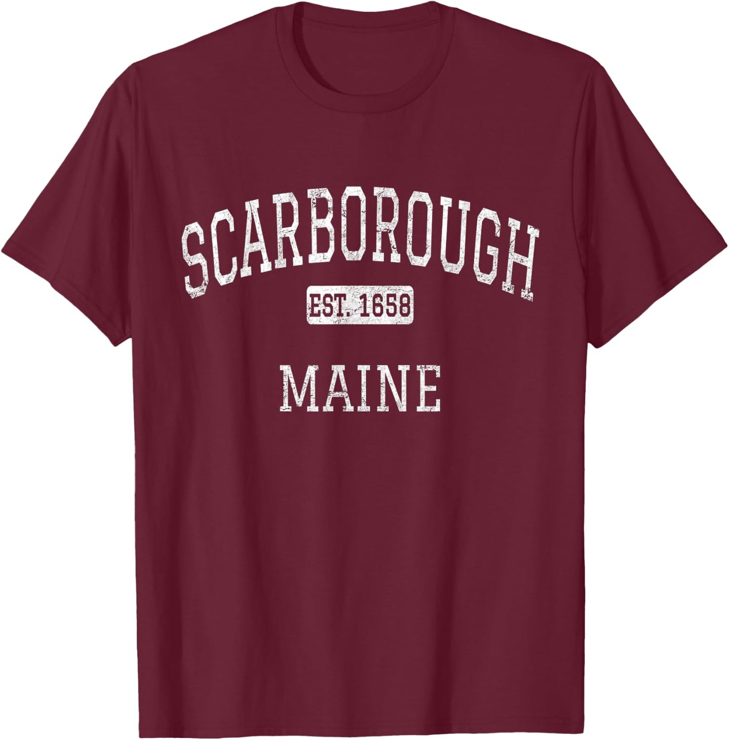Scarborough Maine ME Vintage T-Shirt - T-Shirt | Maroon