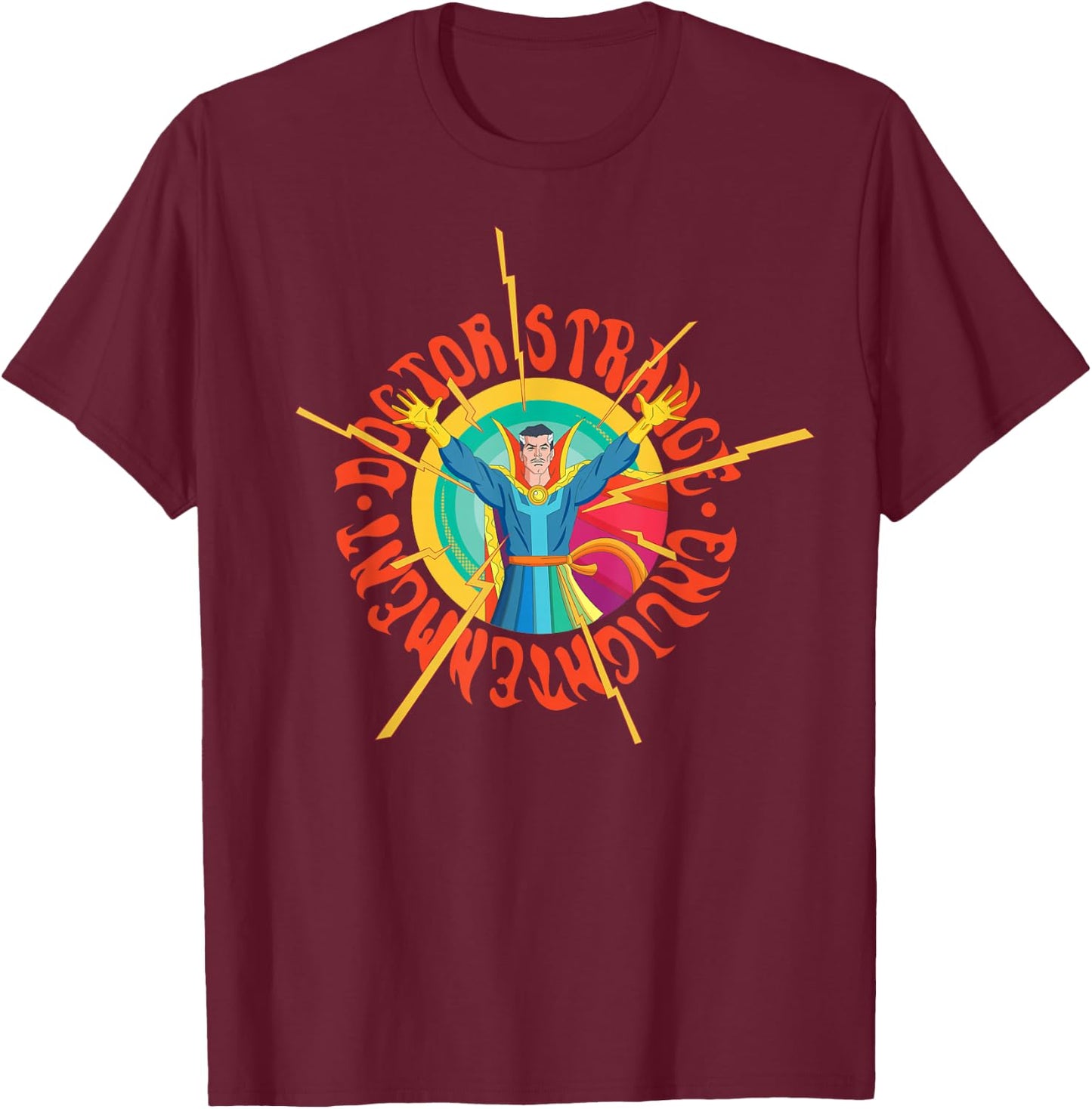 Marvel Doctor Strange Enlightenment Magic Circle Comic T-Shirt - T-Shirt | Maroon