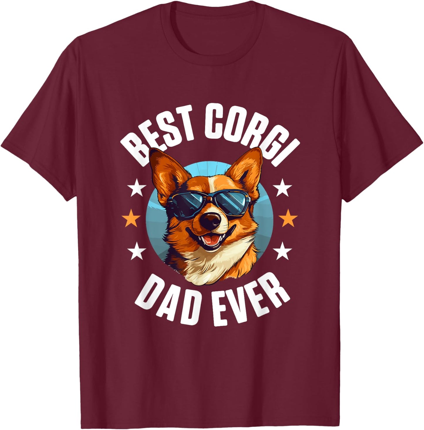 Pembroke Welsh Corgi - Best Corgi Dad Ever T-Shirt - T-Shirt | Maroon