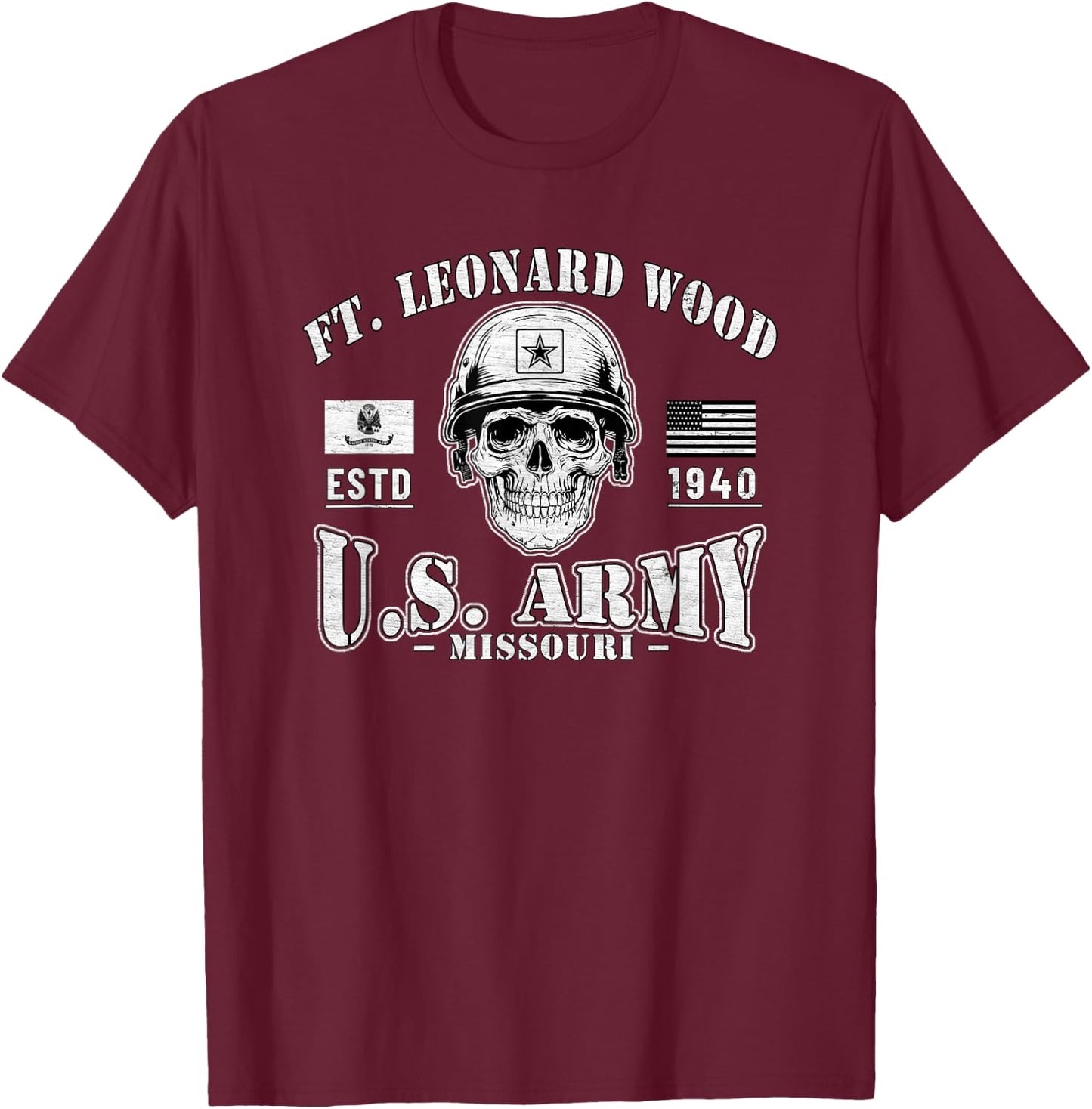 Fort Leonard Wood Missouri Basic Combat Training Gifts T-Shirt - T-Shirt | Maroon
