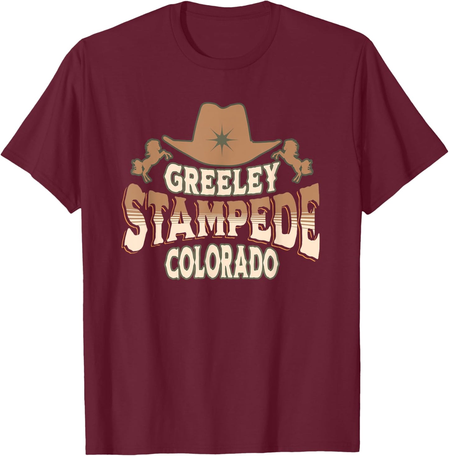 Greeley Stampede Colorado Rodeo T-Shirt - T-Shirt | Maroon