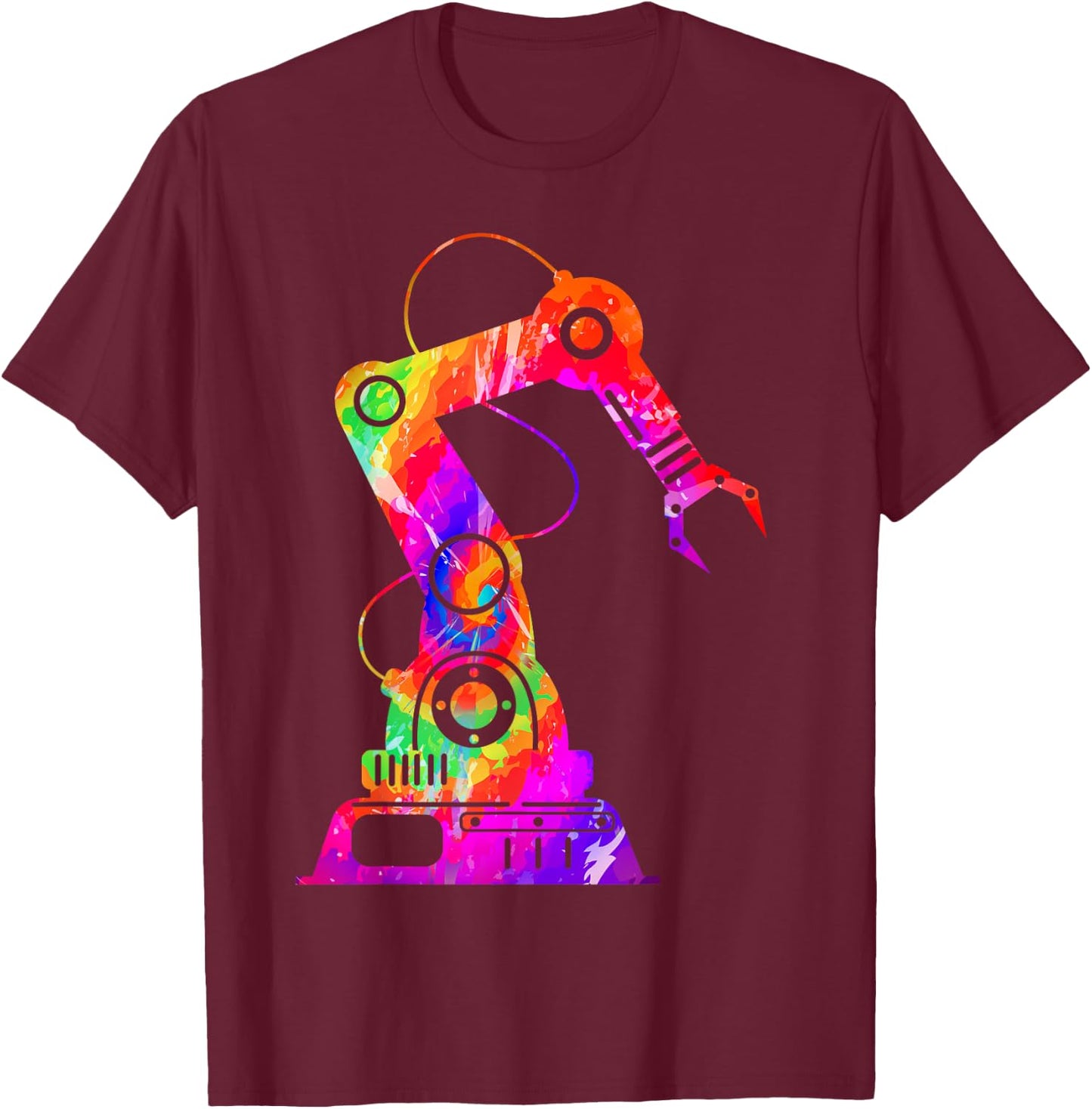 Robot Robotics Engineer Tie Dye 80s 90s T-Shirt - T-Shirt | Maroon