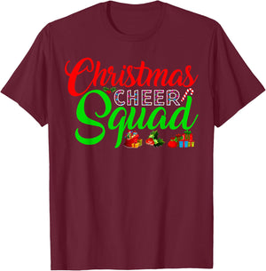 Christmas Cheer Squad Funny Cheerleading Xmas T-Shirt - T-Shirt | Maroon