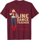 Country Line Dance Dancer HS0 -Adults White Small T-Shirt - T-Shirt | Maroon