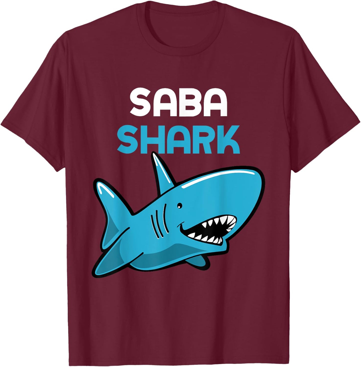 Saba Shark Funny Family T-Shirt - T-Shirt | Maroon