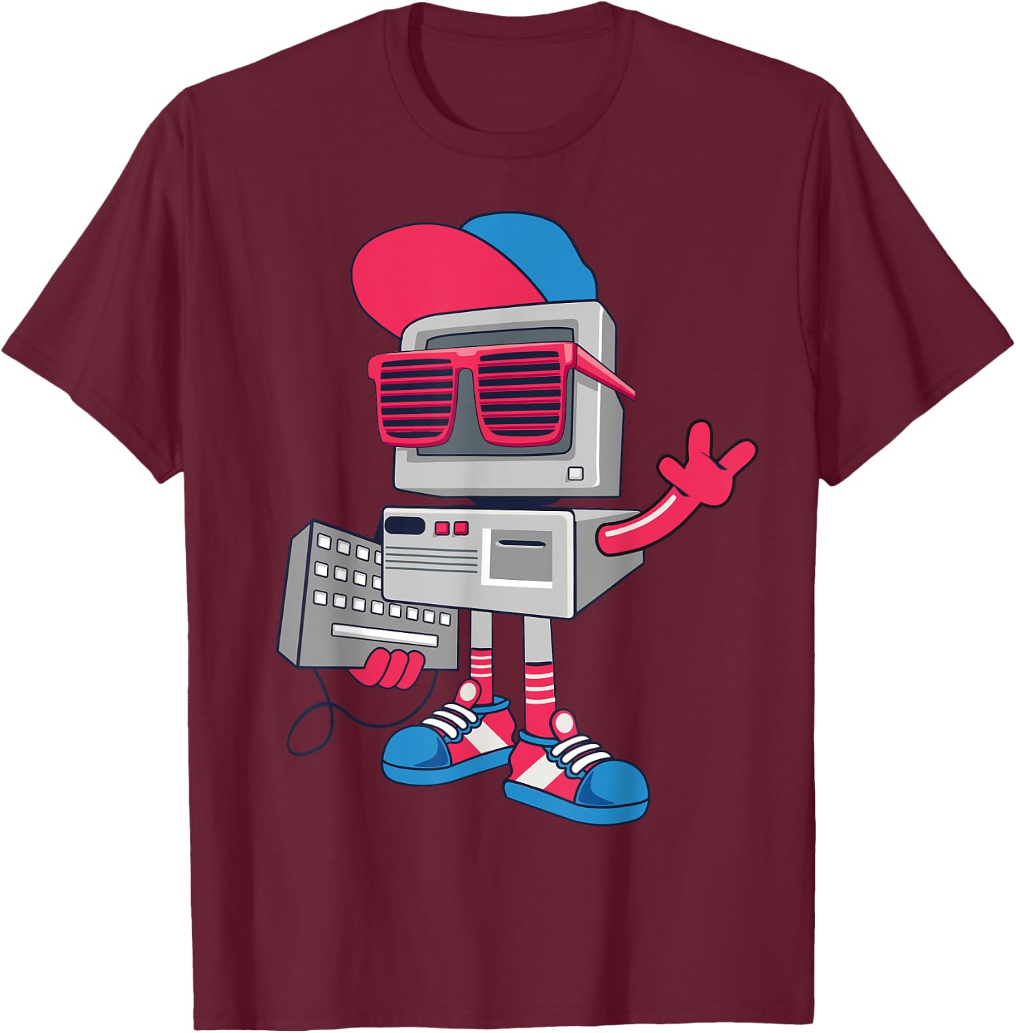 Cool Robot Design Funny Kids Boys Girls Robotics Bot Lovers T-Shirt - T-Shirt | Maroon