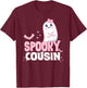 Spooky Cousin Family Cute Pink White Ghost Boo Halloween T-Shirt - T-Shirt | Maroon