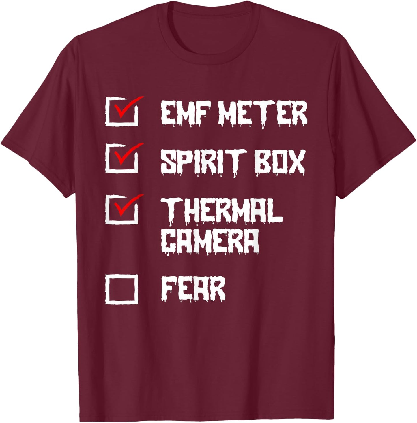 Phasmophobia - Ghost Hunter - Paranormal Investigators T-Shirt - T-Shirt | Maroon