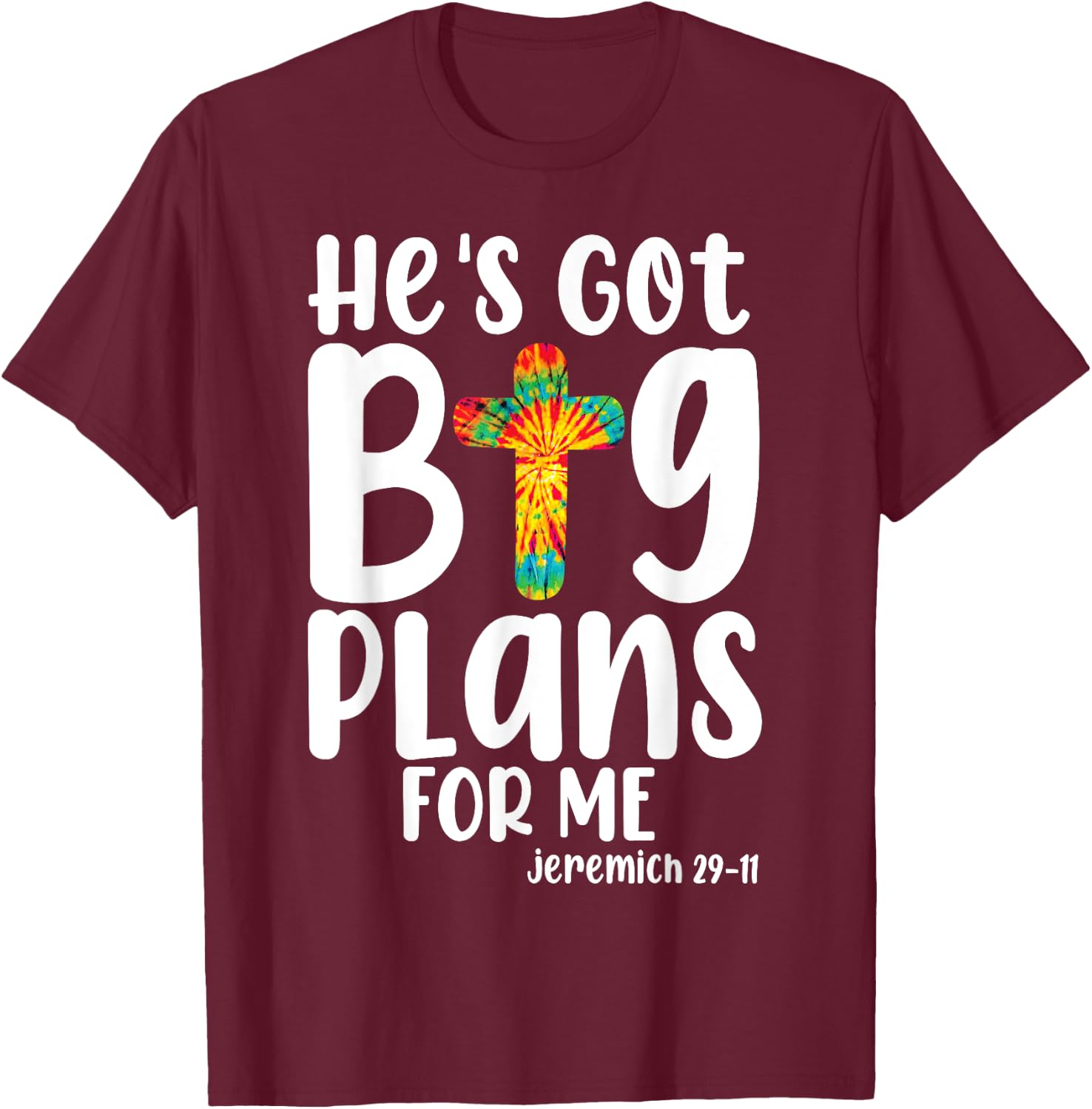 He's Got Big-Plans For Me Christian Bible Verse Kids Boys T-Shirt - T-Shirt | Maroon