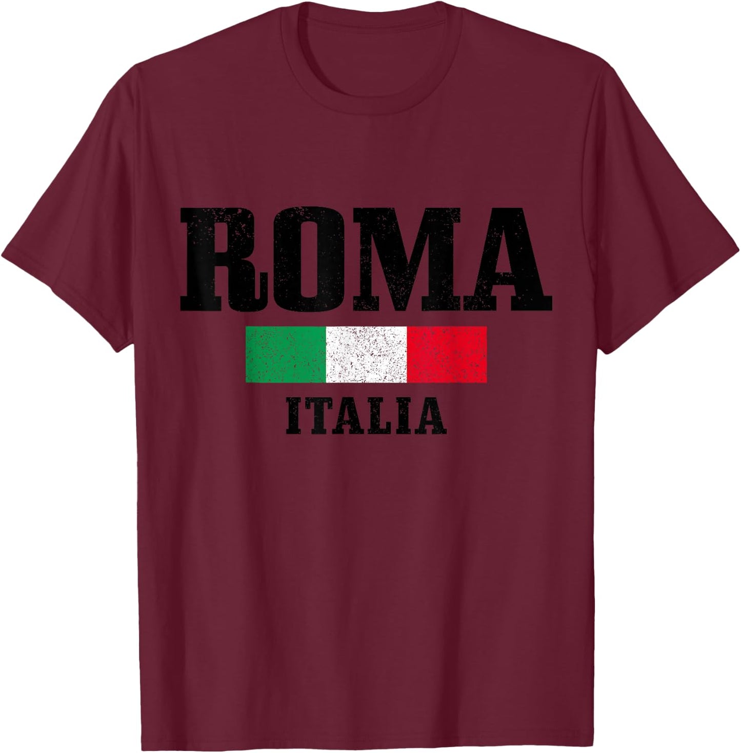 Rome Italy Roma Italia Vintage Italy Flag T-Shirt - T-Shirt | Maroon
