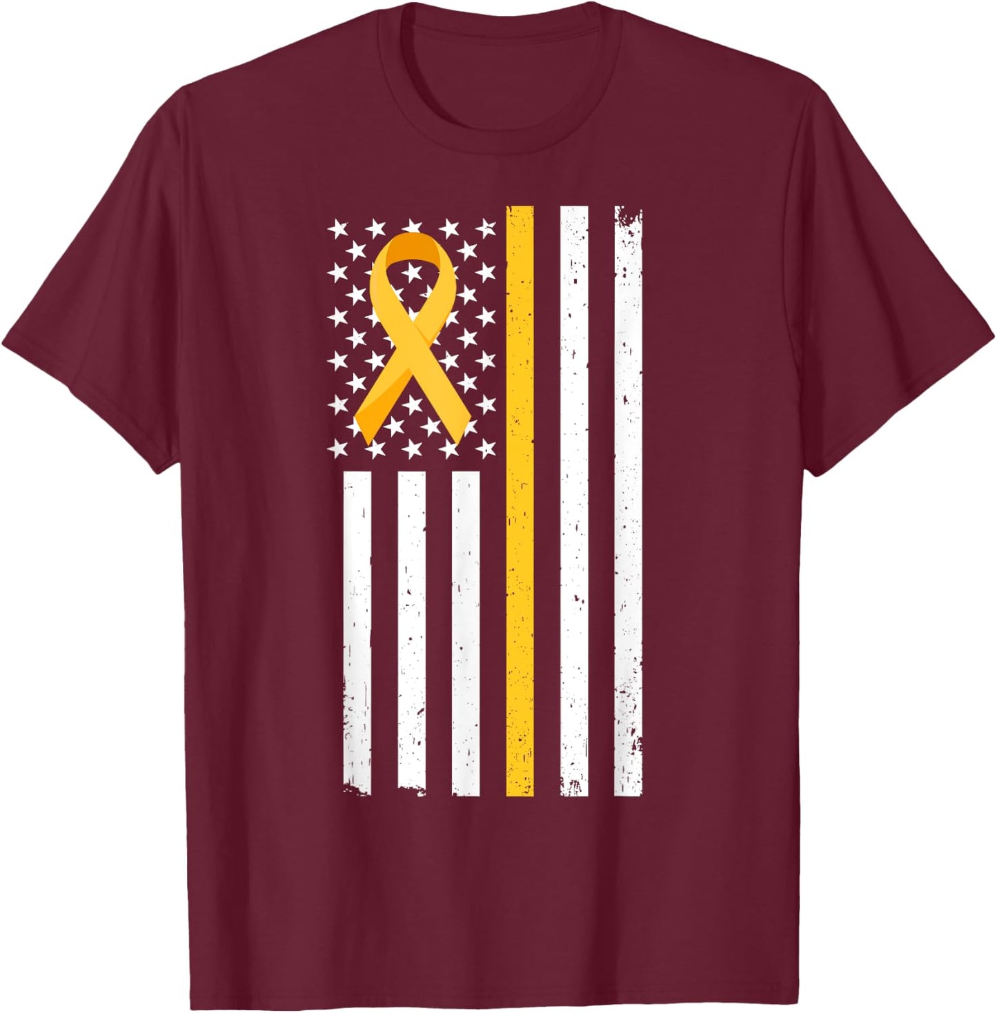 Childhood Cancer Awareness Month | In September We Wear Gold T-Shirt - T-Shirt | Maroon