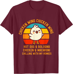 Chicken Wing Chicken Wing Hot Dog and Bologna Funny Toddler T-Shirt - T-Shirt | Maroon