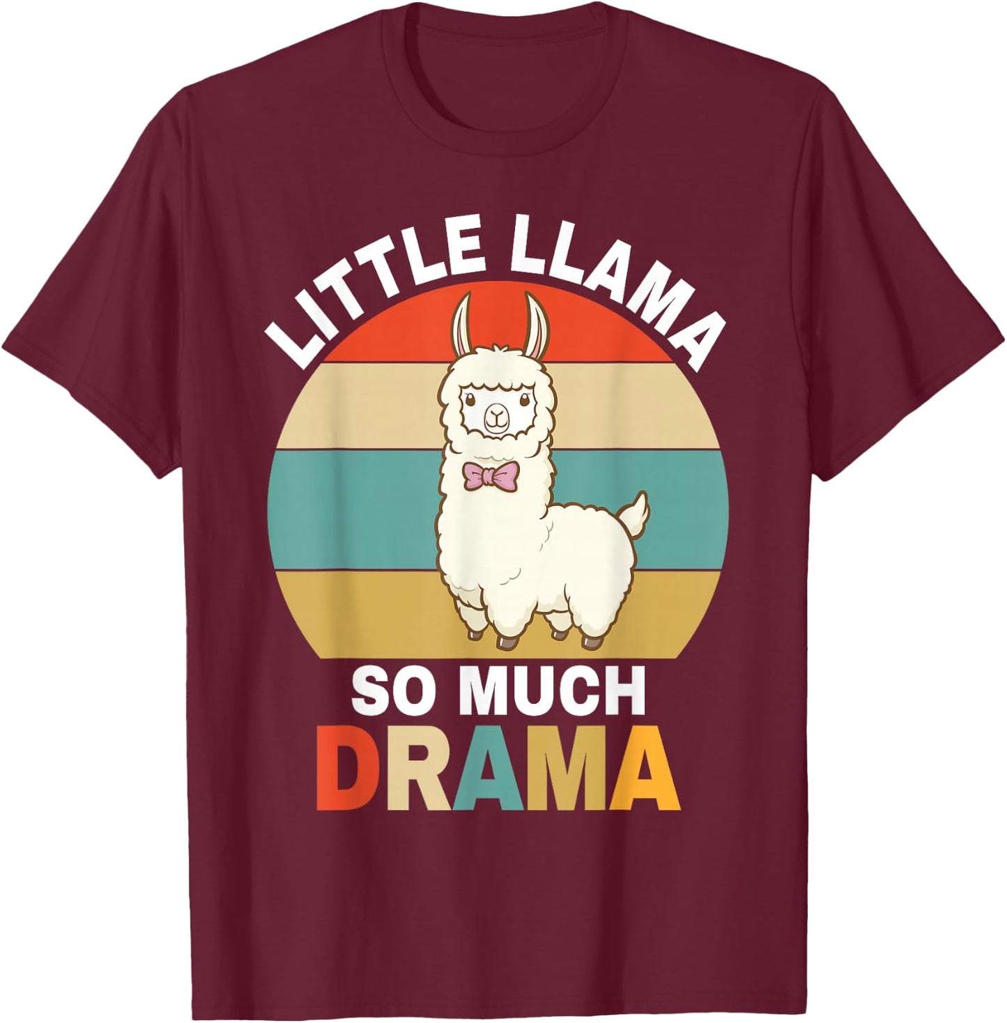 Llama Shirt Kids Boys Toddler Little Llama So Much Drama T-Shirt - T-Shirt | Maroon