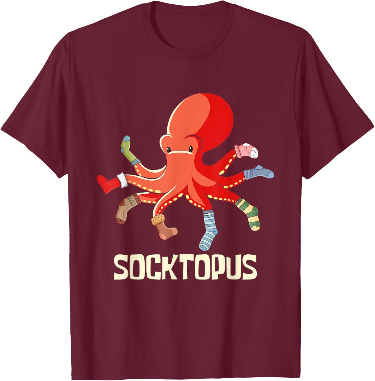Socktopus - Octopus Lover Sea Creature Marine Scuba Diver T-Shirt - T-Shirt | Maroon