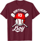 Baseball 10th Birthday Party 10 Years Old Baseball Boys T-Shirt - T-Shirt | Maroon