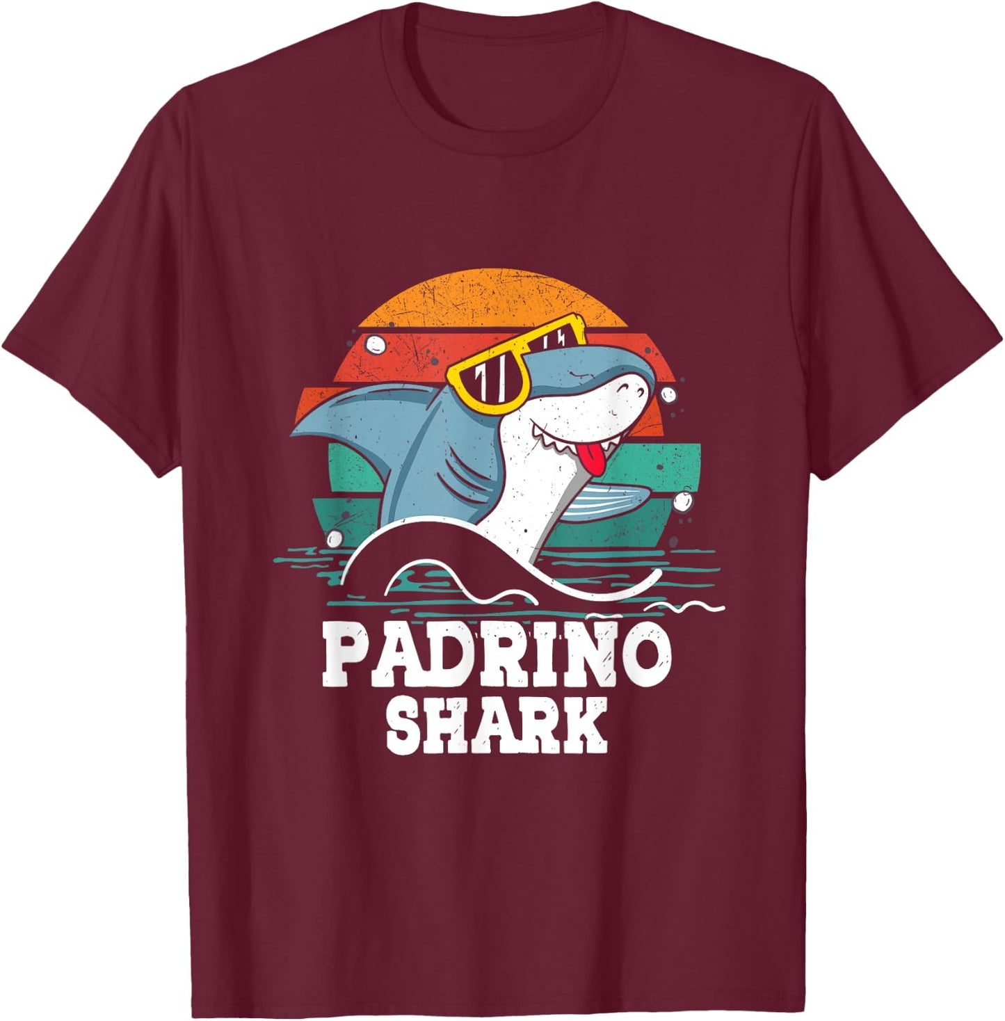 Grandpa Daddy Padrino Shark Spanish God-father Vintage Jaws T-Shirt - T-Shirt | Maroon