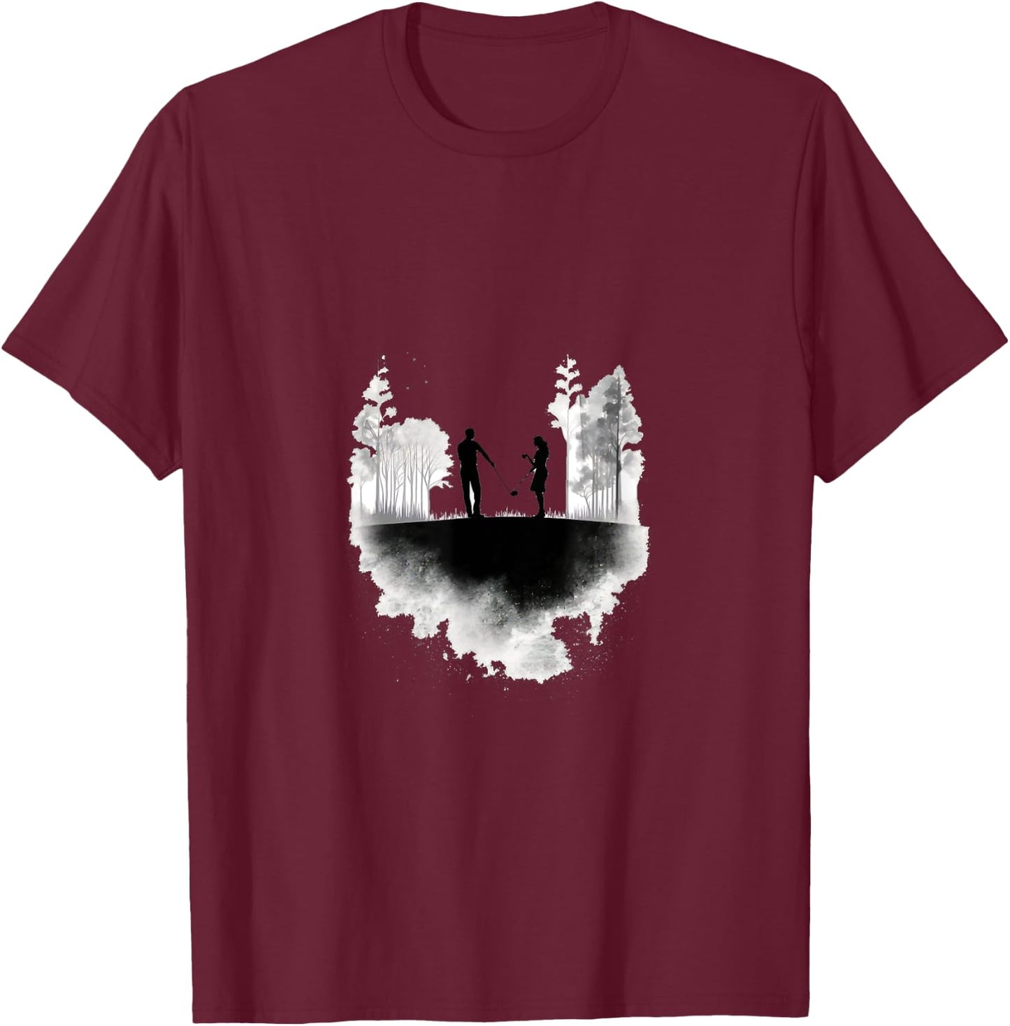 Golfer Couple Golf Player Golfing Couples Matching T-Shirt - T-Shirt | Maroon