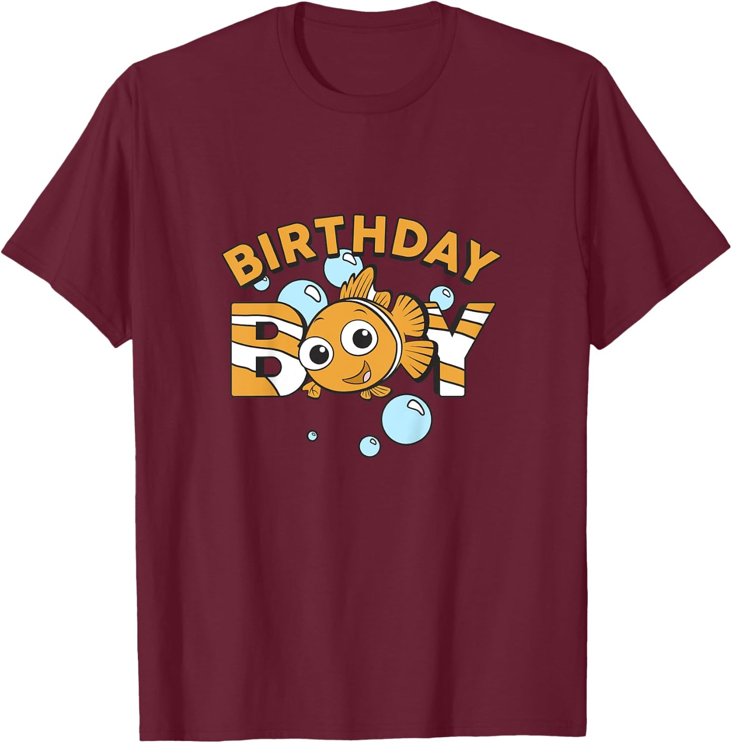 Kids Disney Pixar Finding Nemo Birthday Boy Cute Nemo Youth T-Shirt - T-Shirt | Maroon