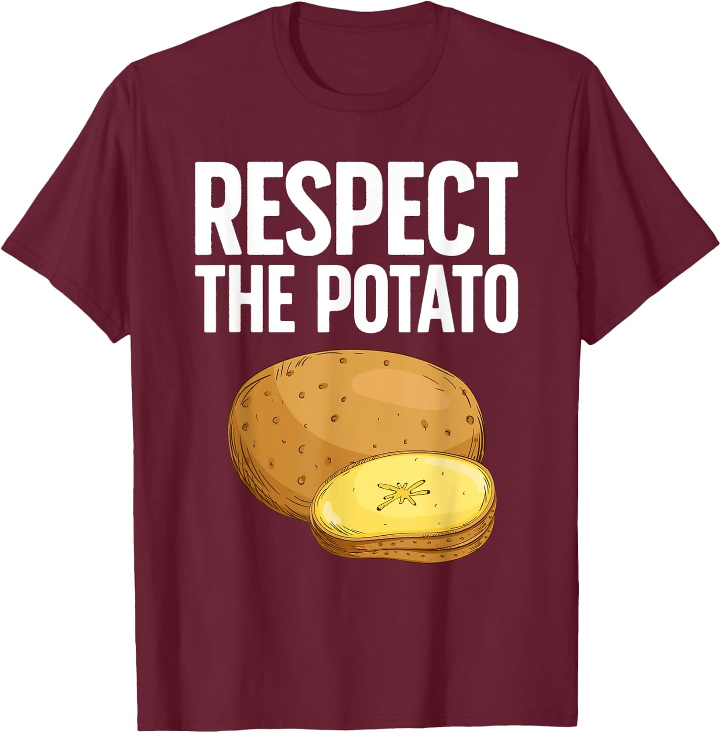 Cool Potato Design Women Kids Vegetable Potato Lover T-Shirt - T-Shirt | Maroon