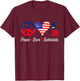 Peace Love Liechtenstein Flag Map American Patriotic Kids Men T-Shirt - T-Shirt | Maroon