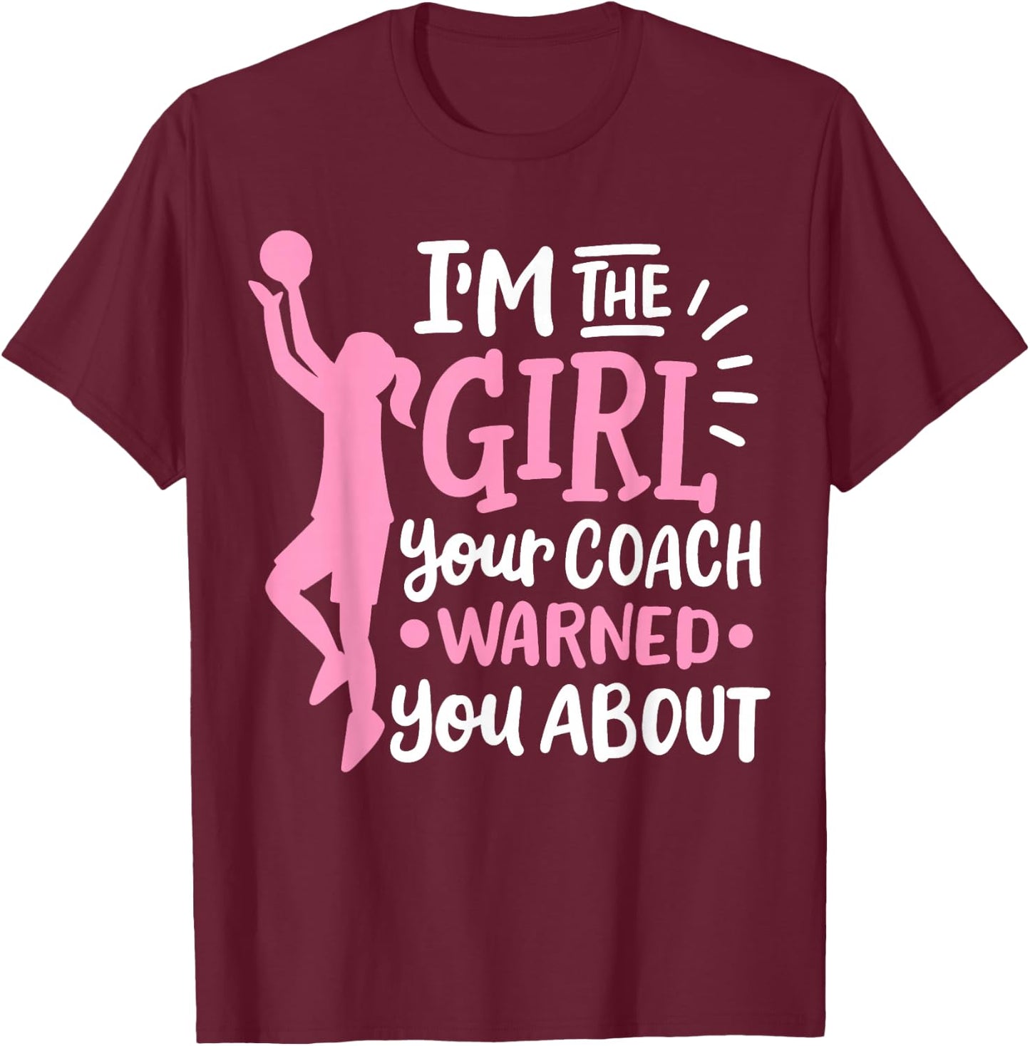 Basketball Girl T-Shirt - T-Shirt | Maroon