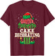 Santa's Favorite Cake Decorating Elf Christmas Matching T-Shirt - T-Shirt | Maroon