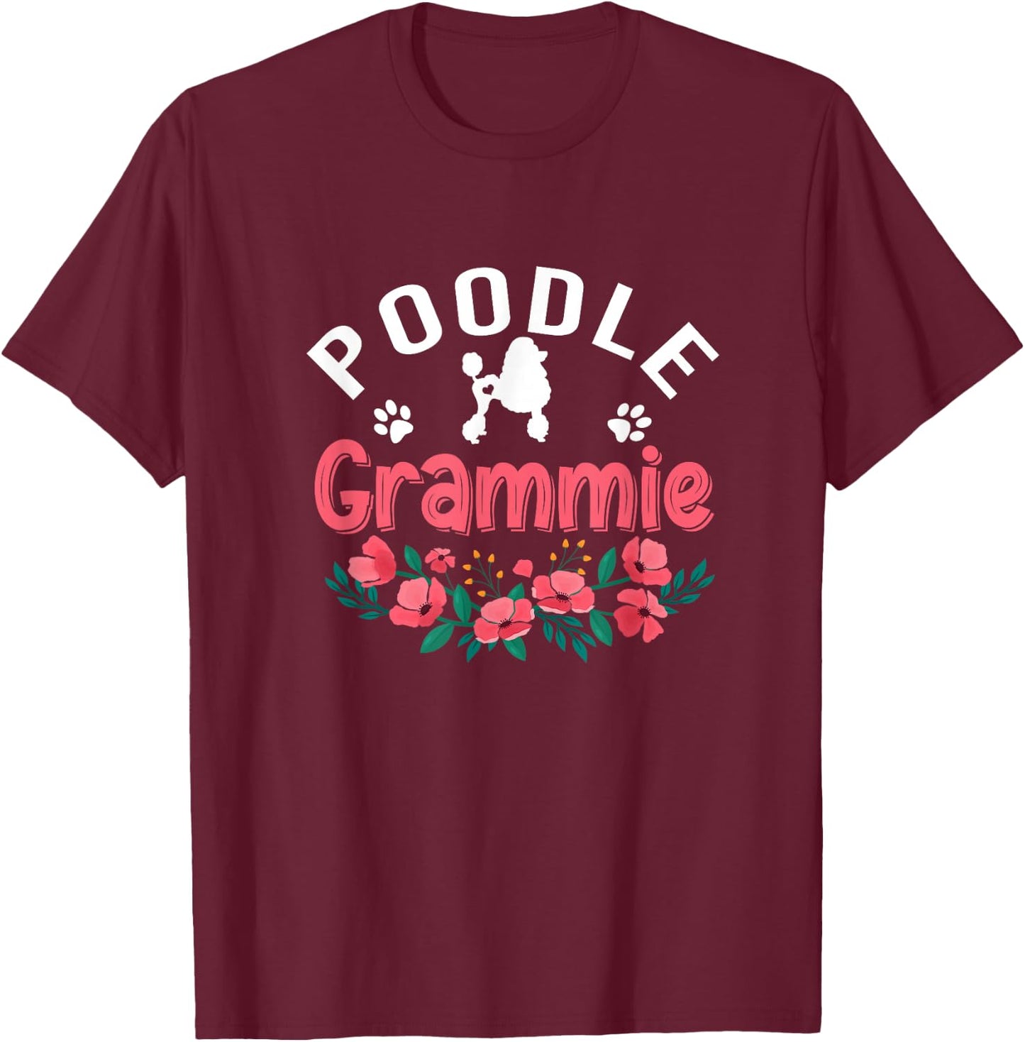Poodle Grammie Dog Gifts Women Poodle Dog Lover Christmas T-Shirt - T-Shirt | Maroon