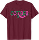 Liver and Breast Cancer Ribbon October Cancer Awareness T-Shirt - T-Shirt | Maroon