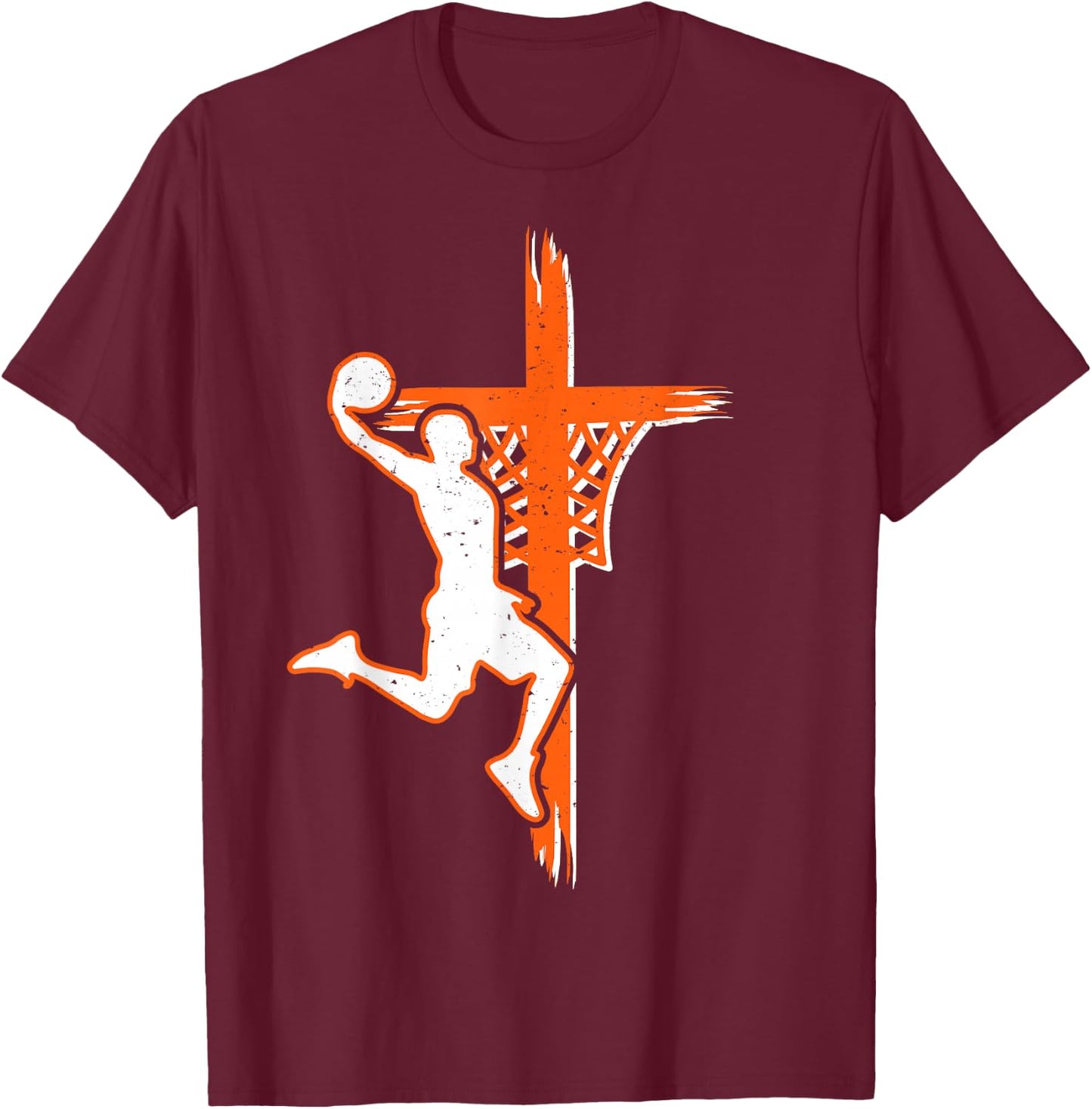 Christian basketball jesus christ basketball religious funny T-Shirt - T-Shirt | Maroon