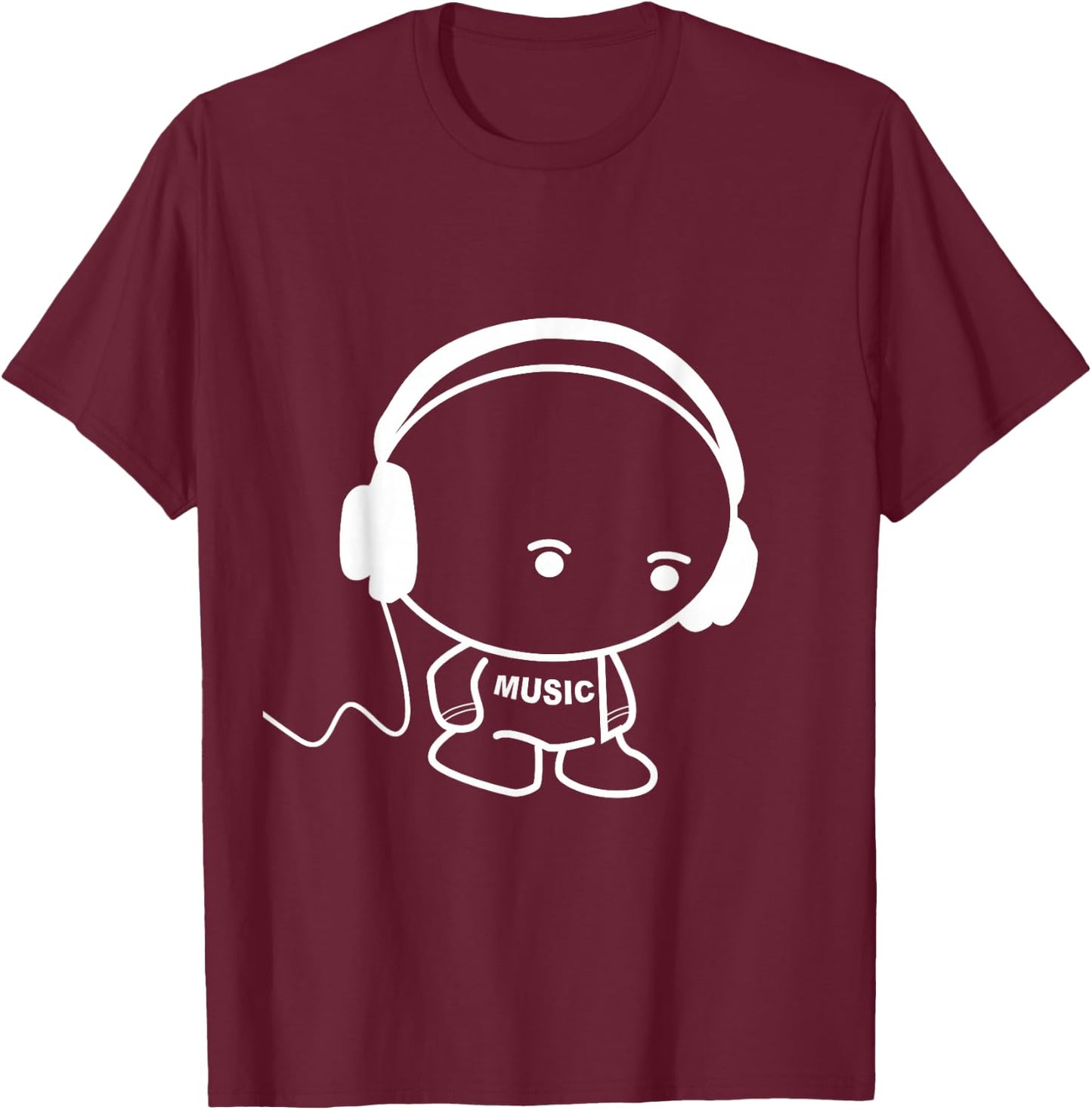 Musicman with headset stick figure design T-Shirt - T-Shirt | Maroon