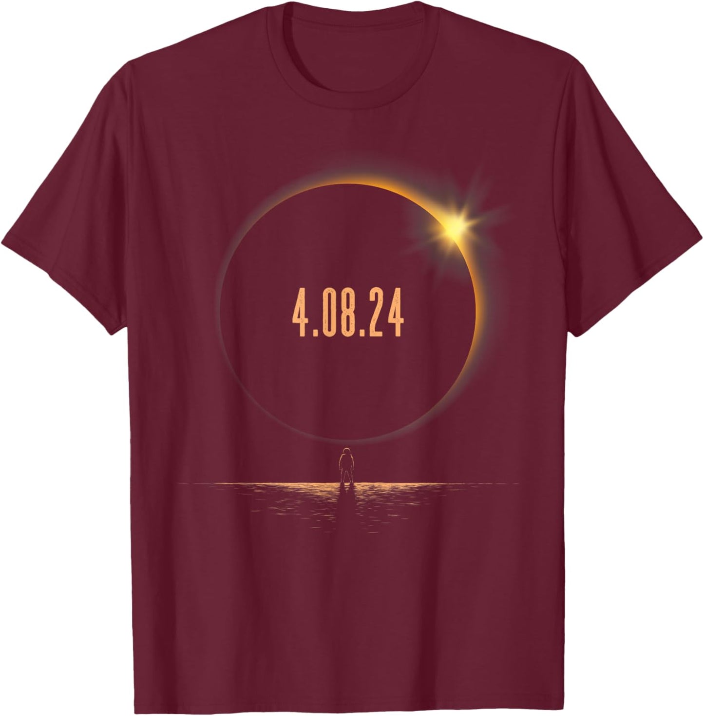 America Totality 4.08.24 Adult Kids Total Solar Eclipse 2024 T-Shirt - T-Shirt | Maroon