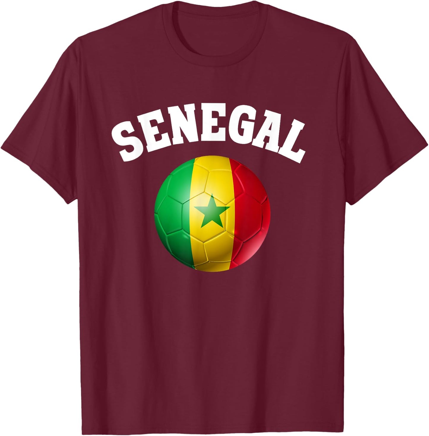 Vintage Senegal Soccer T-Shirt - T-Shirt | Maroon