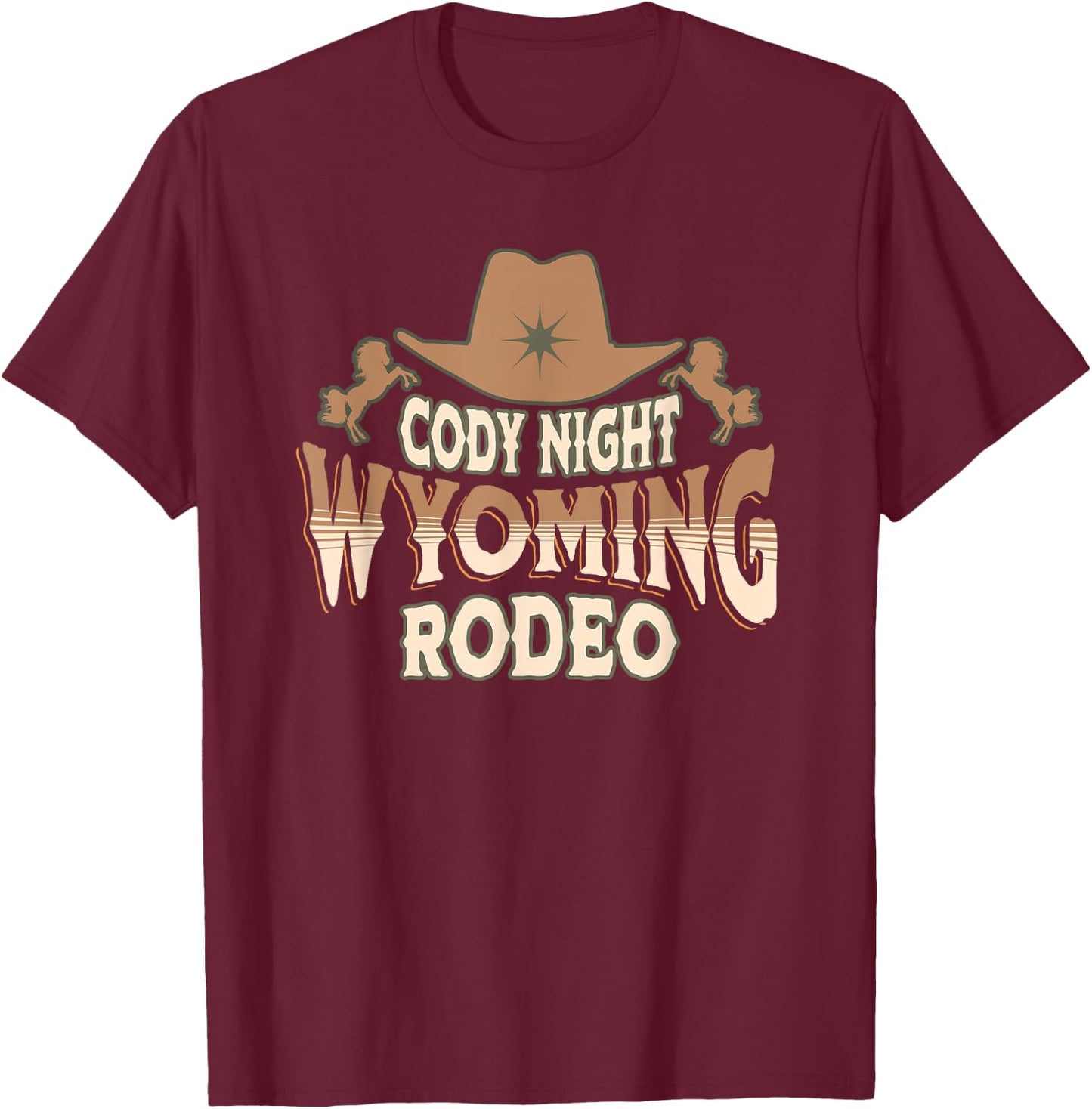 Cody Night Rodeo Wyoming T-Shirt - T-Shirt | Maroon