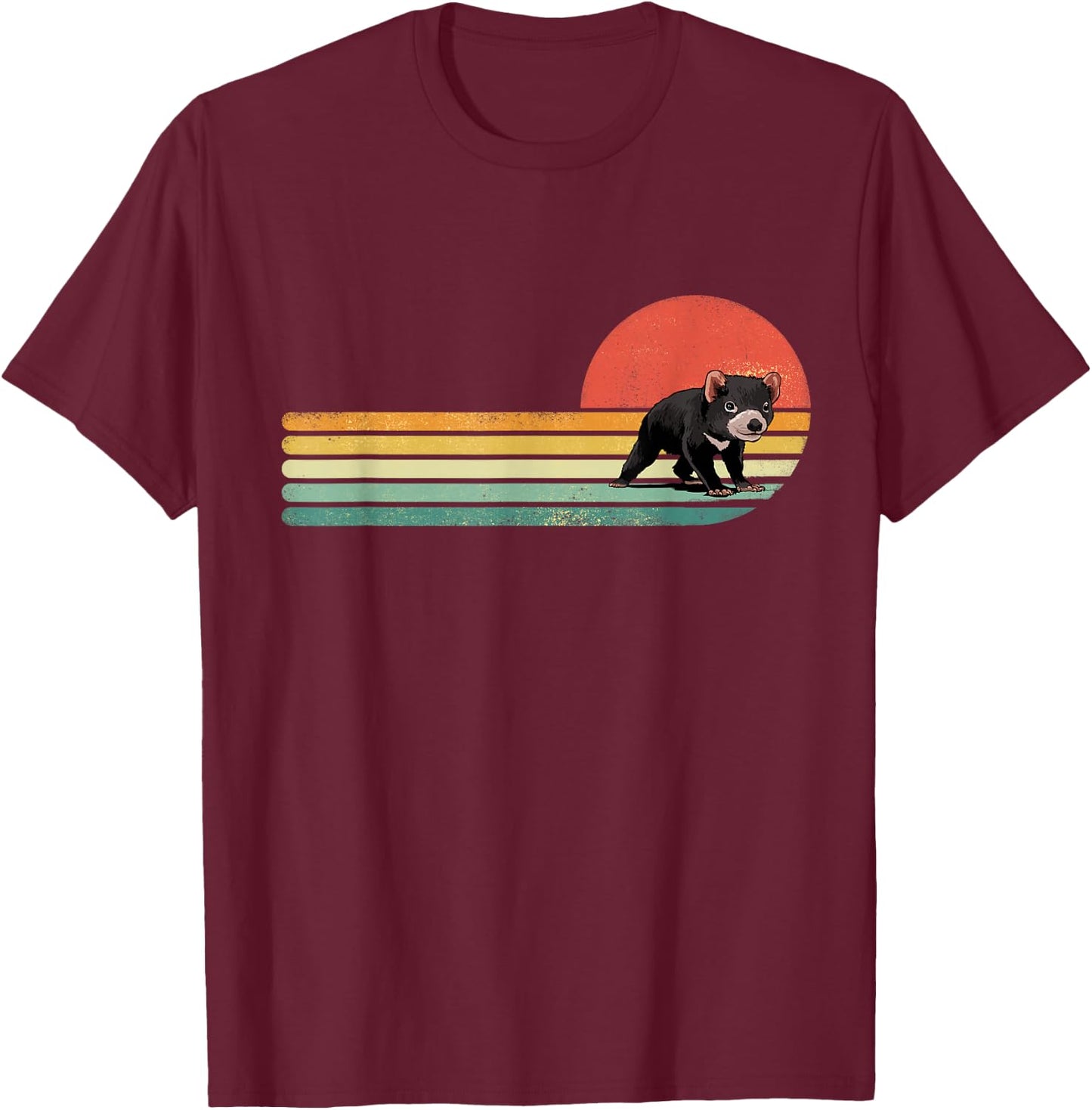 Retro Vintage Tasmanian Devil Marsupial Wild Animal Lover T-Shirt - T-Shirt | Maroon