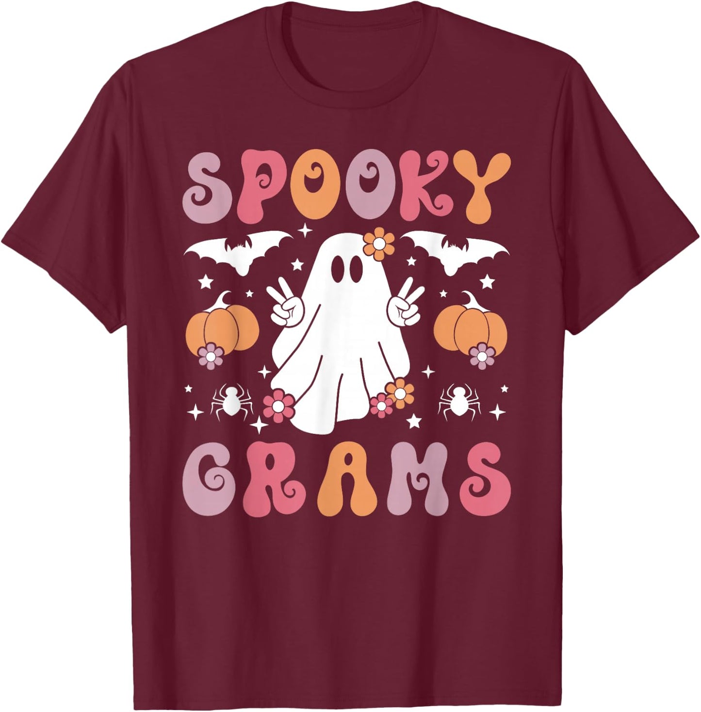 Spooky Grams Grandmother Halloween Grams Grandma T-Shirt - T-Shirt | Maroon