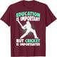 Cricket Player Boys Kids T-Shirt - T-Shirt | Maroon