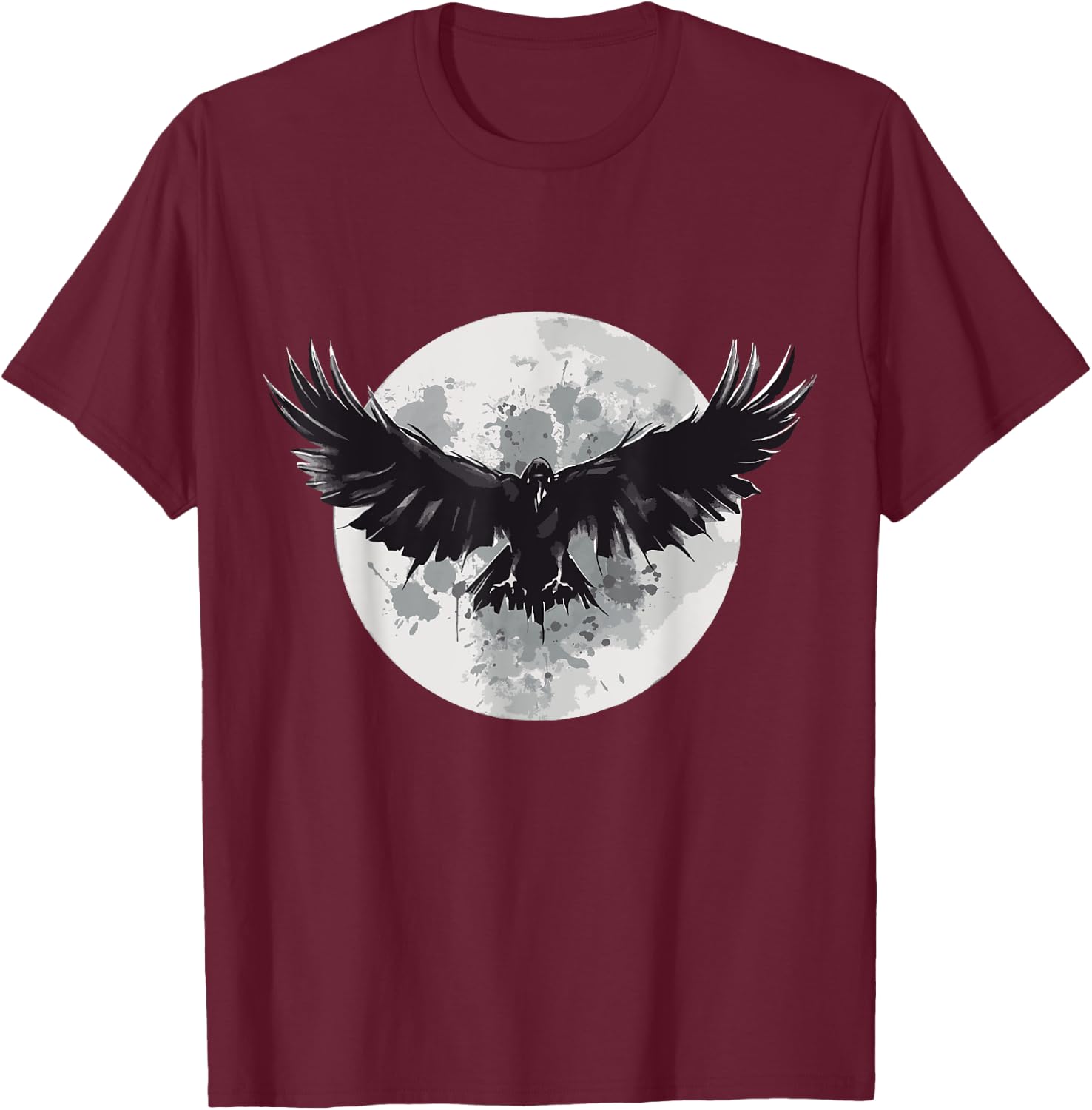 Raven animal print animal lovers crow design animals moon T-Shirt - T-Shirt | Maroon