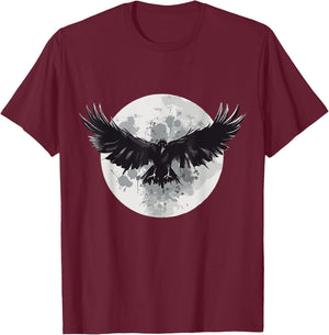 Raven animal print animal lovers crow design animals moon T-Shirt - T-Shirt | Maroon