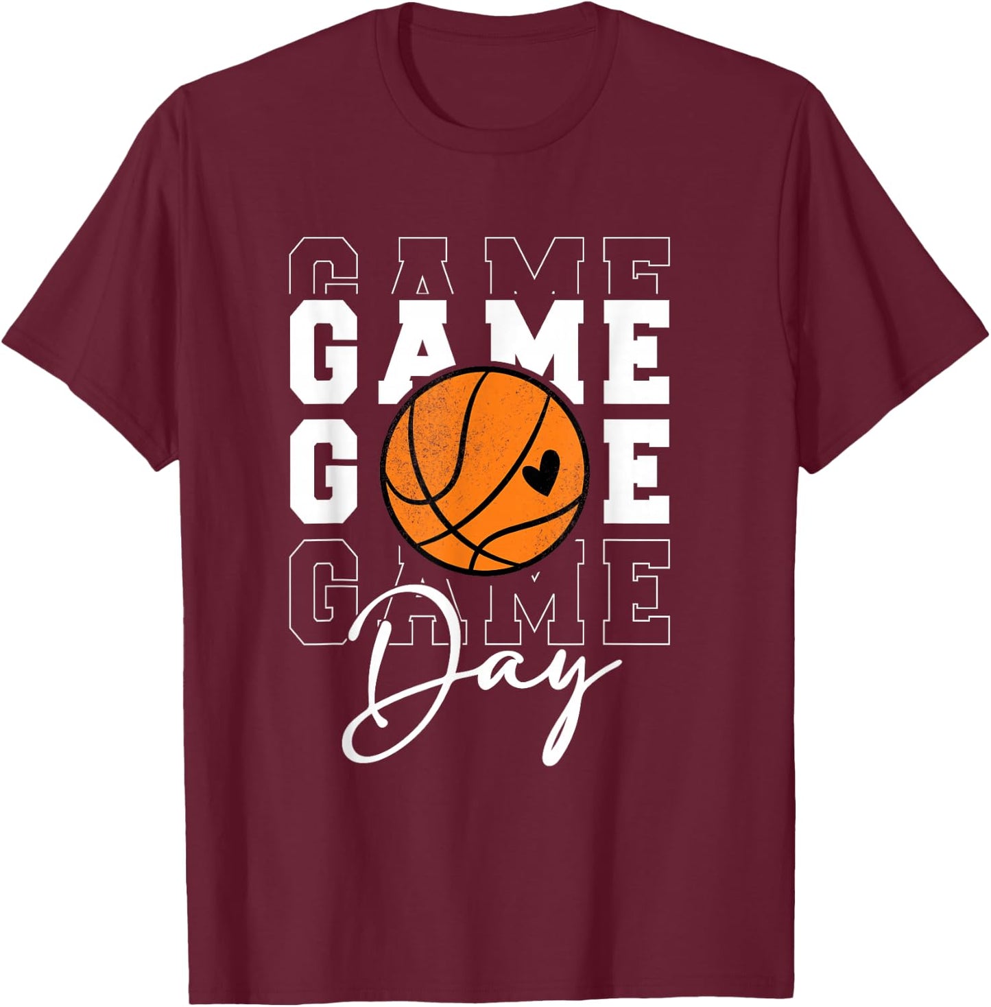 Game Day Basketball Shirt for Youth Boy Girl Basketball Mom T-Shirt - T-Shirt | Maroon