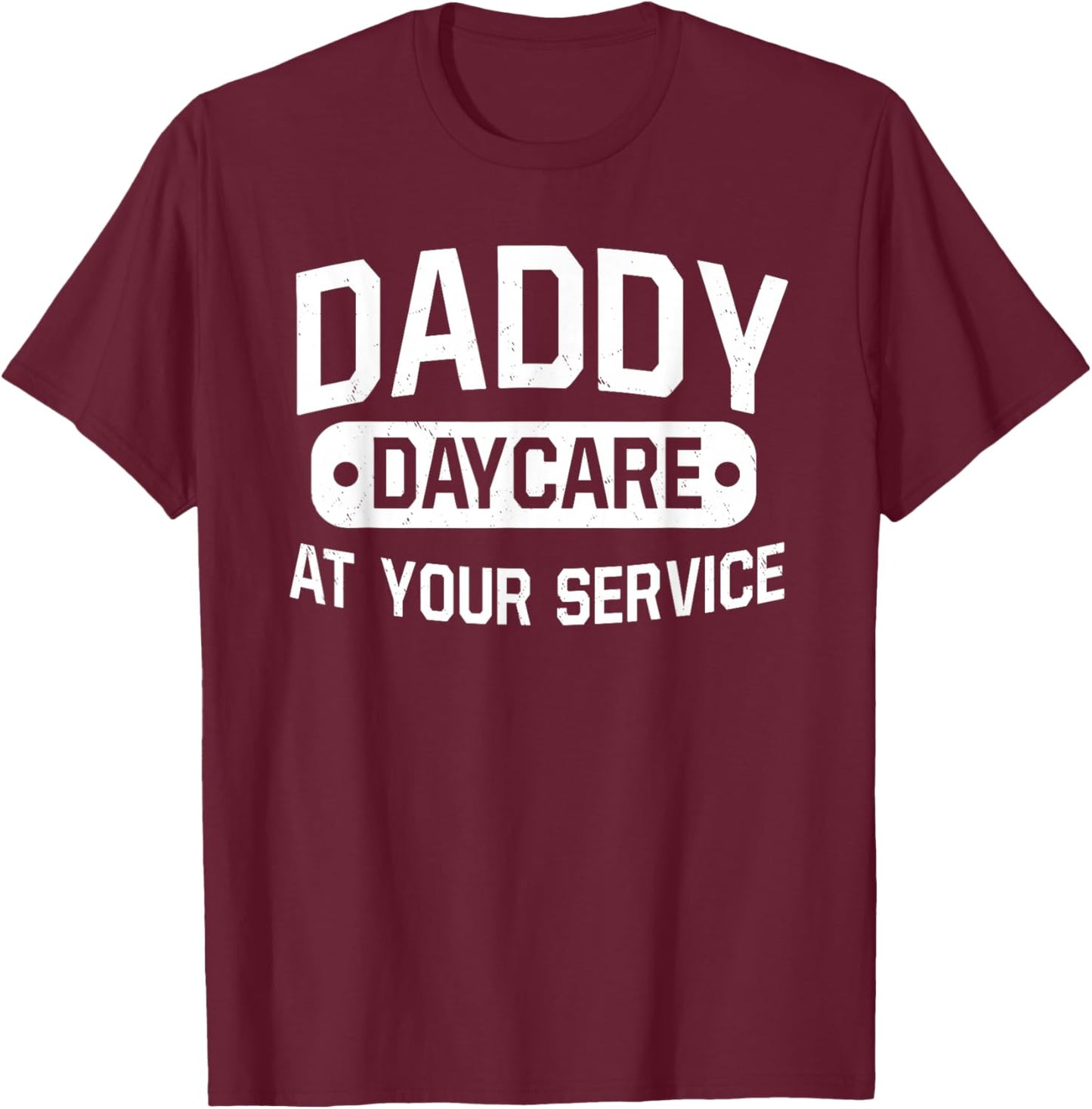 Stay At Home Dad Funny Daddy Daycare WFH T-Shirt - T-Shirt | Maroon