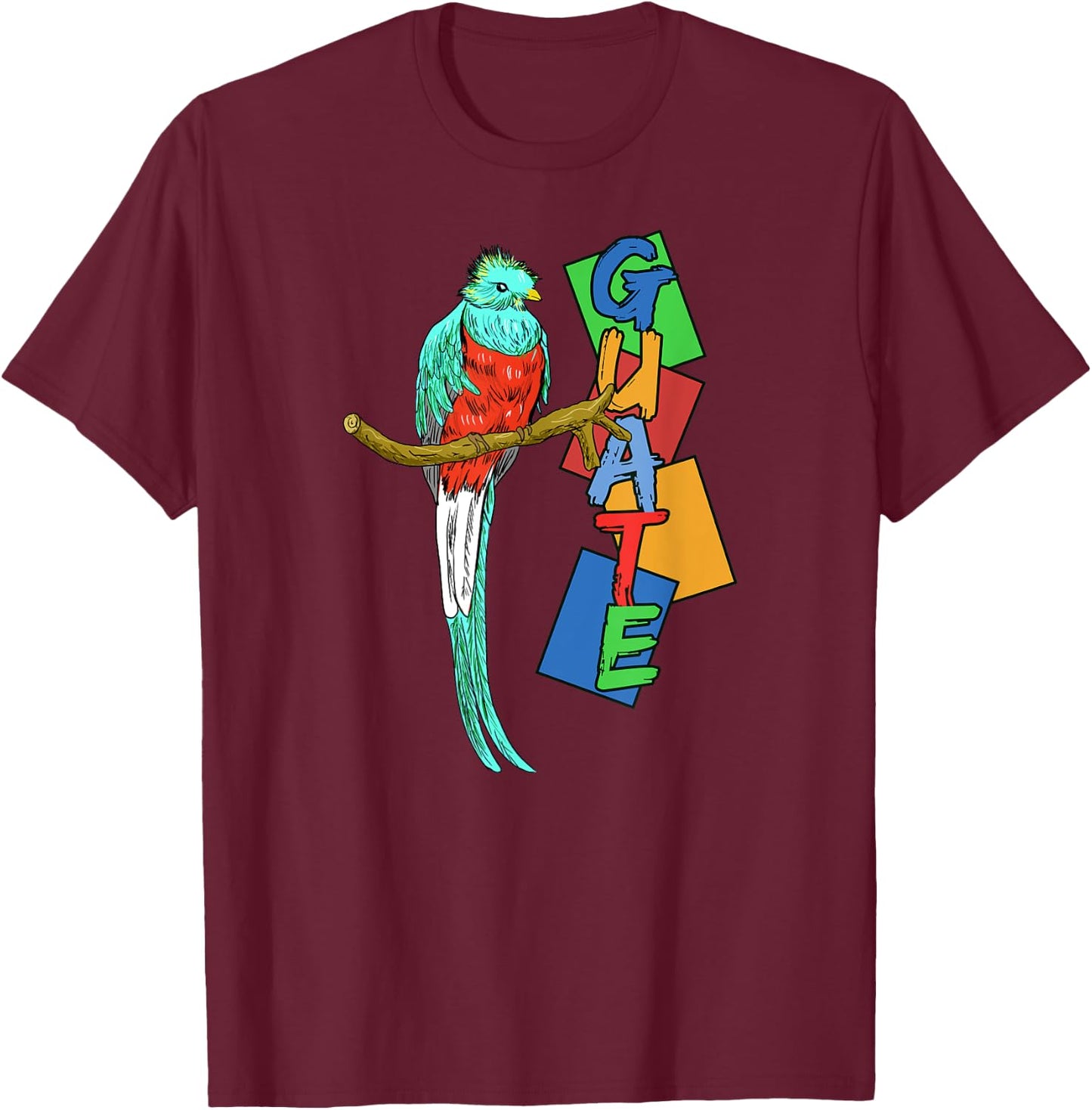 Guatemala Guate Quetzal National Bird Guatemalan T-Shirt - T-Shirt | Maroon