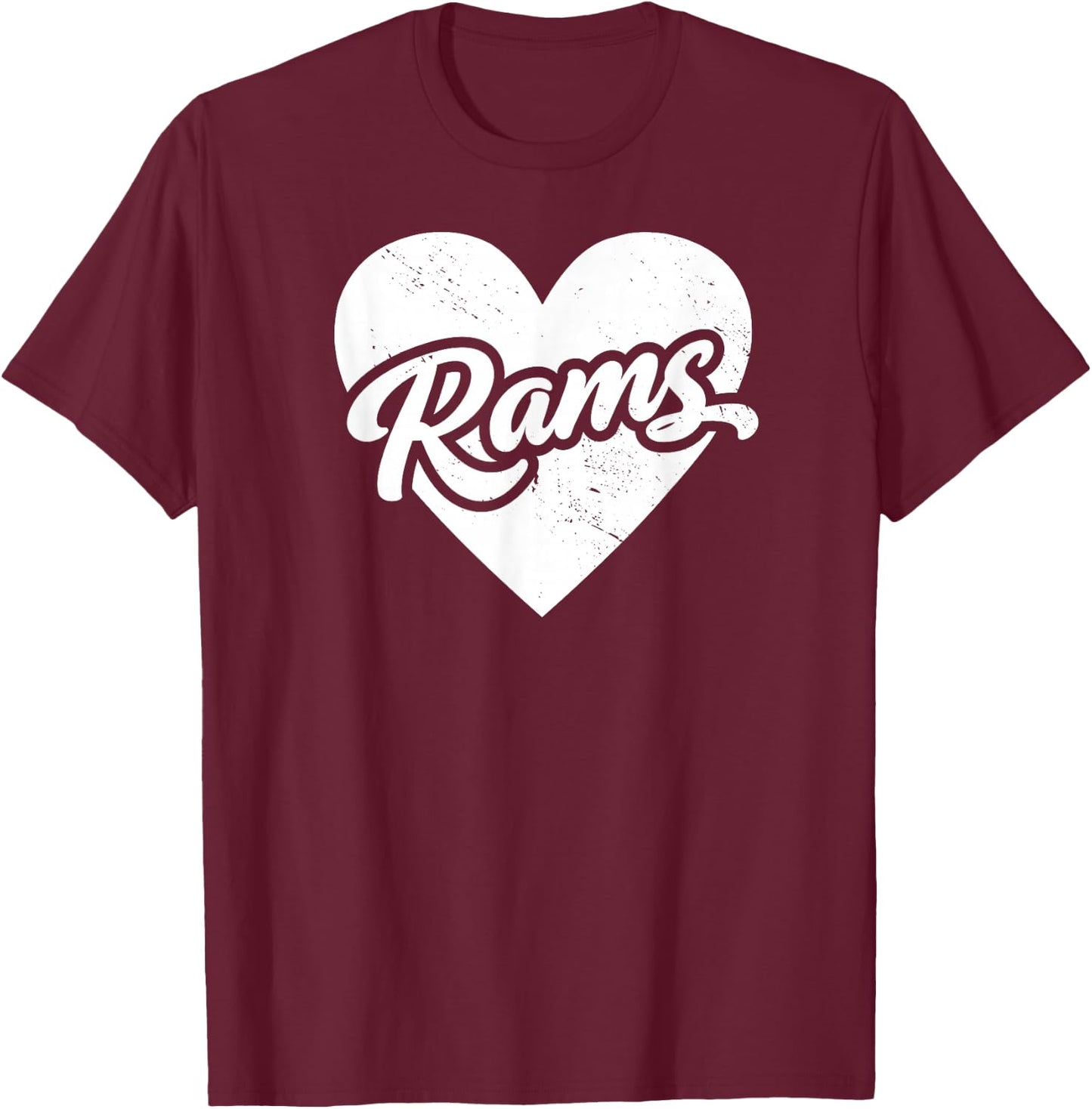 Vintage Rams School Spirit Go Rams Love T-Shirt - T-Shirt | Maroon