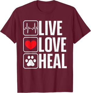 Funny Veterinarian Art Women Veterinary Pet Vet Tech T-Shirt - T-Shirt | Maroon